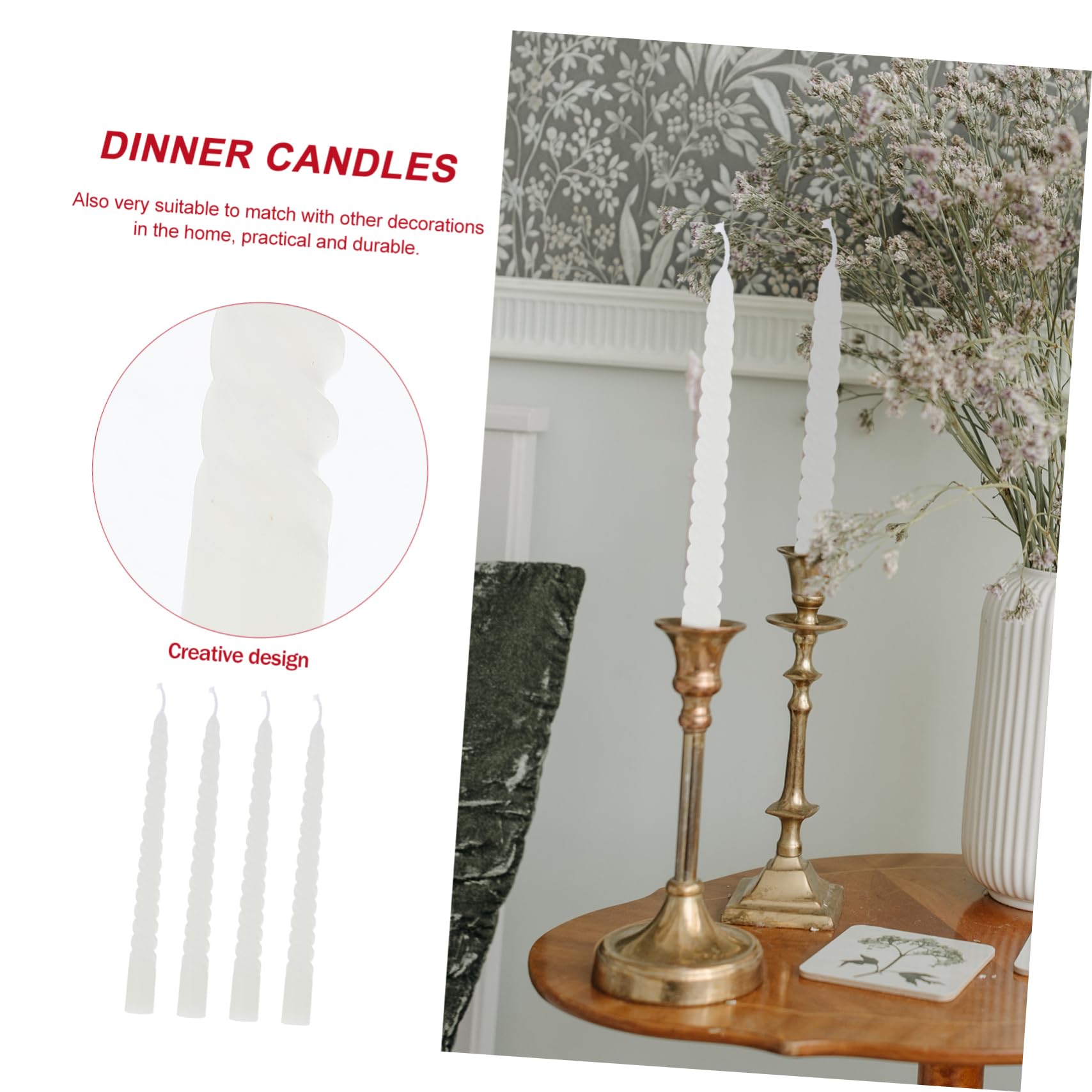 Alipis 4 Juegos Vela Christmas Candle Party Decoración Candles Festa Banquete Fiesta Festina Pastel Espumoso Sin Candelero Decoraciones De Mesa Adornos De Cena Cera 4 Uds * 4