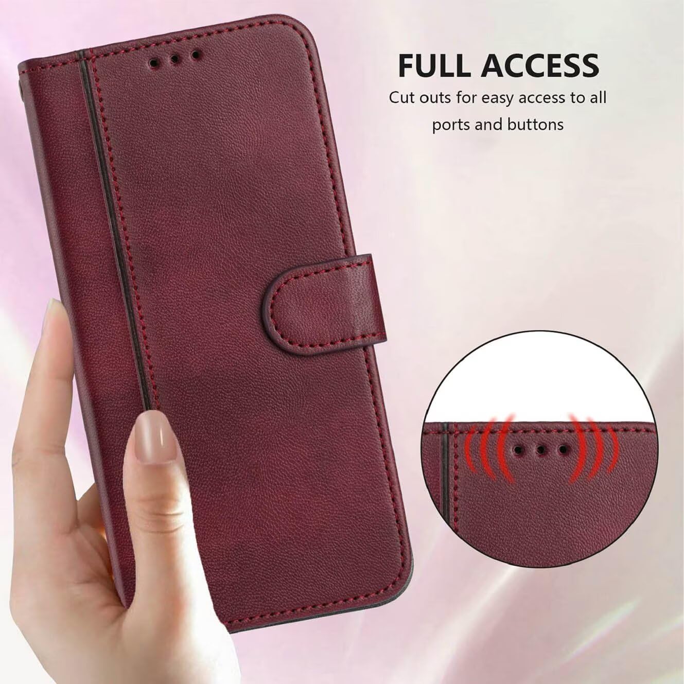 FANFO Custodia Portafoglio Per Doogee Note 59 / Note 59 Pro | Pelle PU, Chiusura Magnetica, Anticaduta, Slot Per Carte, RFID, Verde Chiaro - 3