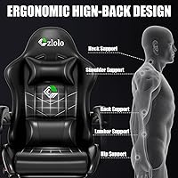 Vista 3 de Gaming Chair, Ergonomic Office Computer Chair with Footrest and Lumbar Support Massager Racing Style High Back Video Gamer Chair, Wide＆Thick