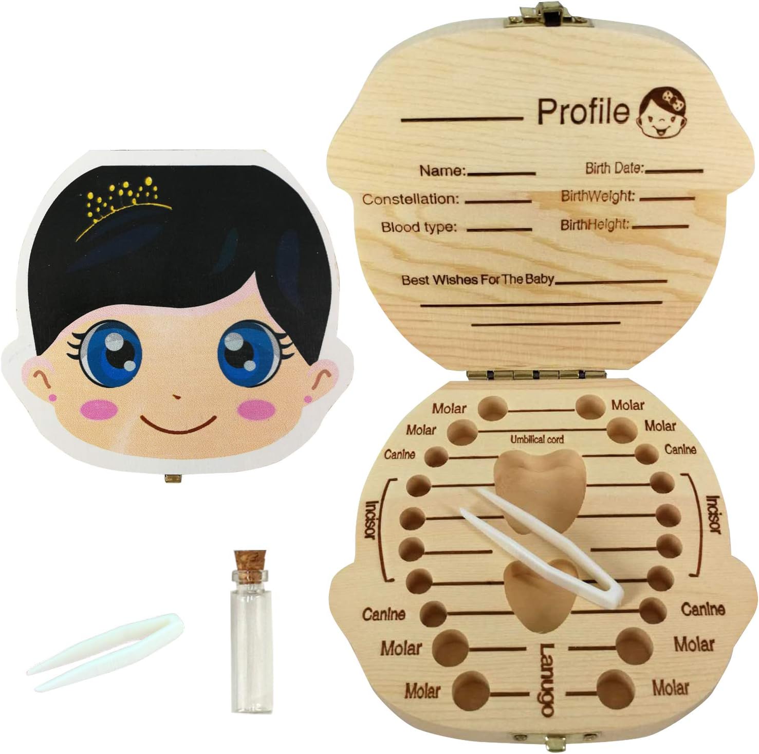 Baby Tooth Fairy Keepsake Box | Tooth Box for Lost Teeth Kids - Baby Party & Birthday Gifts - Girls