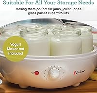 Vista 7 de Euro Cuisine Tarros de vidrio para yogurtera, juego de 8