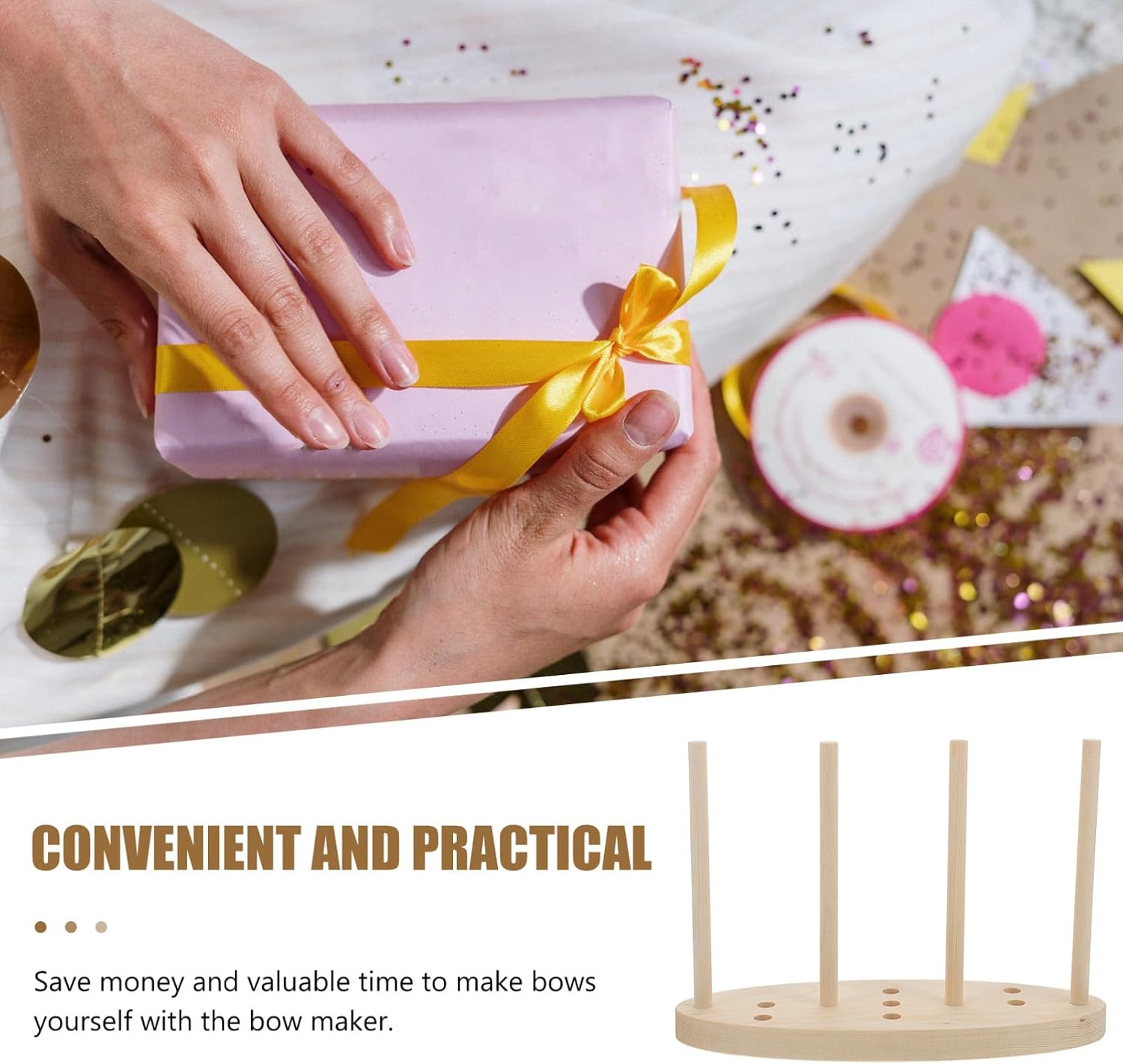 ULDIGI Corsage Maker Tool Bow Maker Christmas Burlap Bow Wreath Bowknot Tool for DIY Craft Decorations