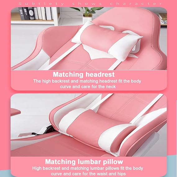 Office Chair Gaming Chair Computer Chair Gaming Chair with Footrest,PU Leather Office Computer Chair with Headrest Lumbar Support,Ergonomic Racing Recliner Game Chair Adjustable Hi