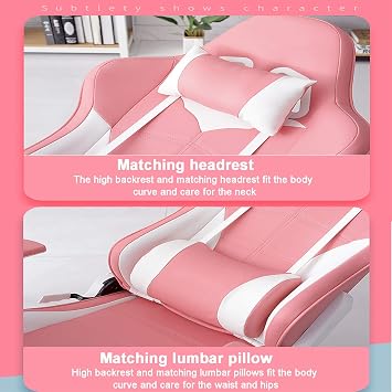 Office Chair Gaming Chair Computer Chair Gaming Chair with Footrest,PU Leather Office Computer Chair with Headrest Lumbar Support,Ergonomic Racing Recliner Game Chair Adjustable Hi