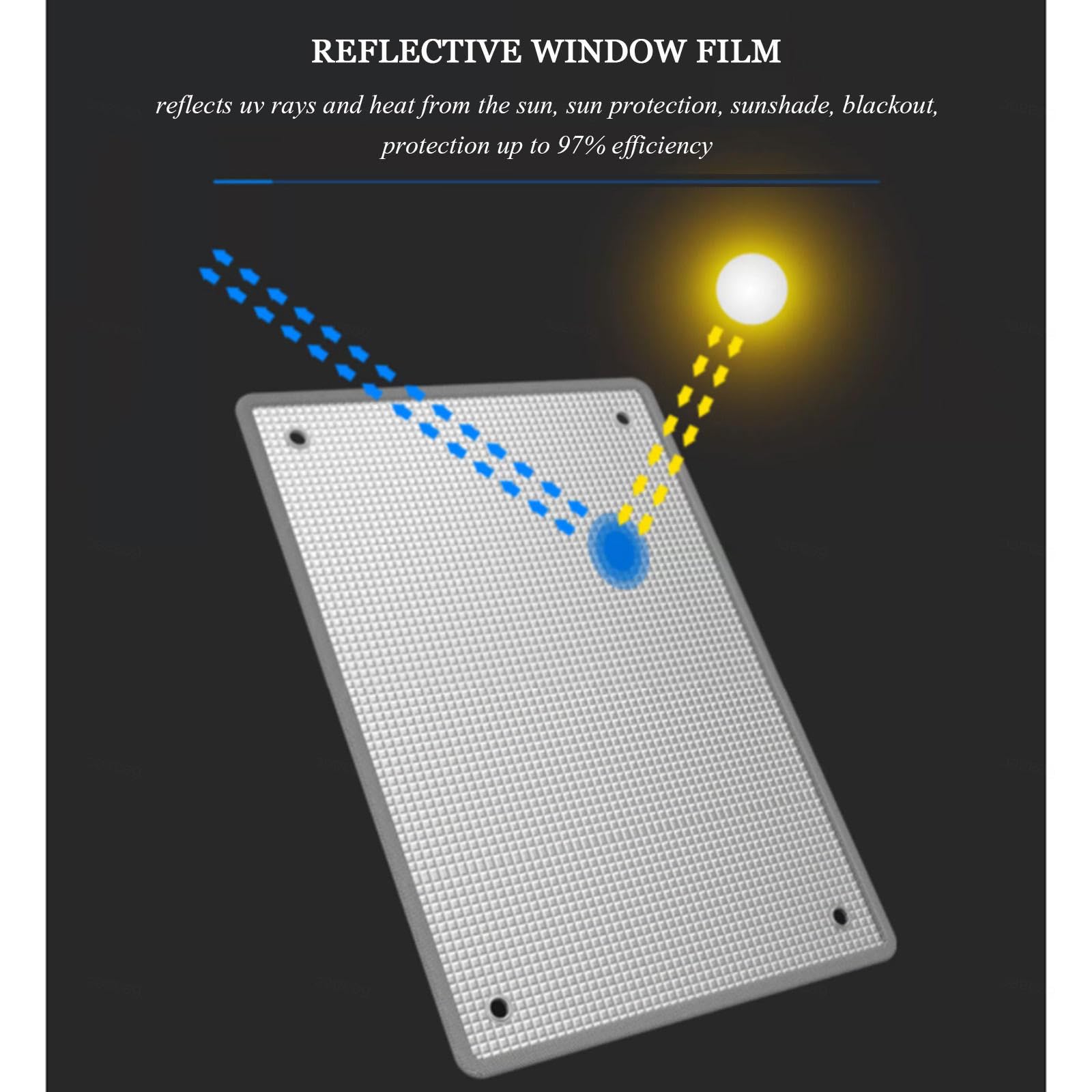 Película Privacidad Protección Solar Para Ventanas,película Aislante De Aluminio,película Blaclout Con Ventosa,película Reflectante,adhesivo Para Ventanas Antideslumbrante Uv,WxH-130x300cm/51*118in