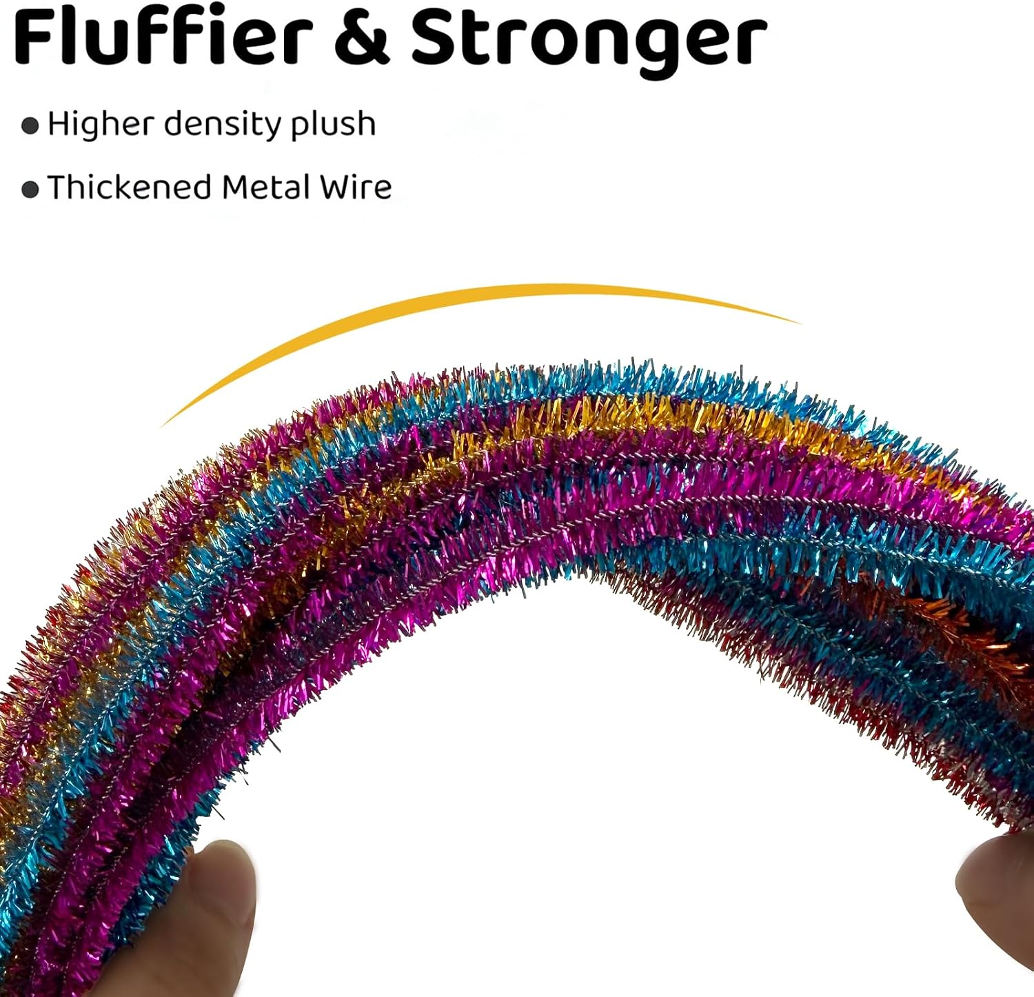 200Pcs Glitter Pipe Cleaners Craft Bulk,Art Aupplies Toys for Kids,DIY Multicolor Sparkly Chenille Stems for Halloween/Christmas Home Decor,Xmas Gift Wrapping and Festival Party Decoration Present image 4