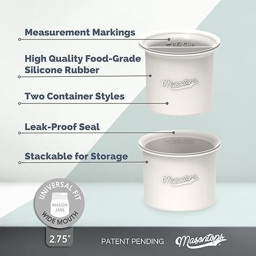 Miniatura 2 de Masontops Snack Stack - Separador de tarros de avena durante la noche, tarros de ensalada para tarros de boca ancha para avena durante la noche,