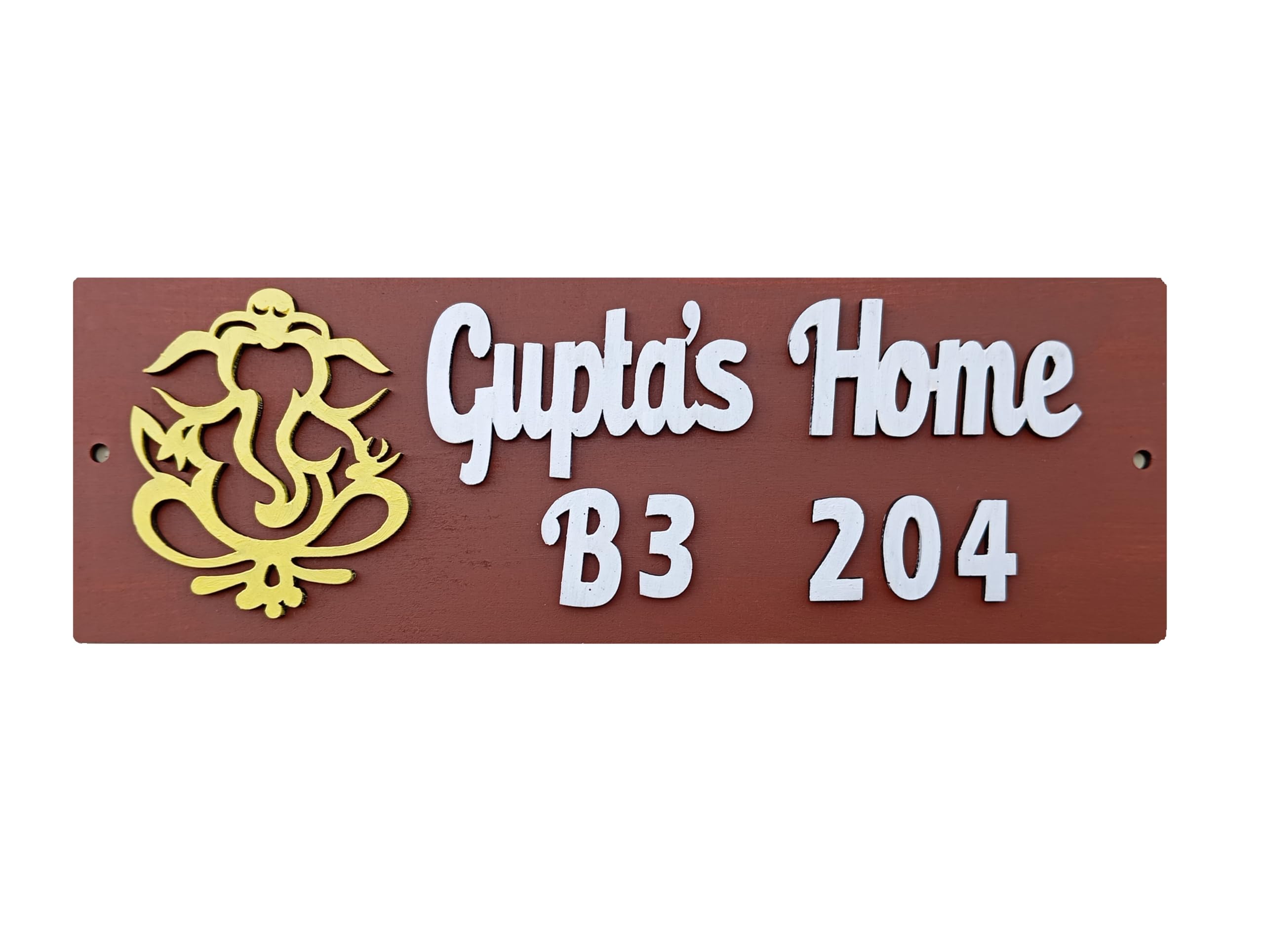 Varenyam Name Plate for Home Entrance | House Name Plate Outdoor | Customized Name Plate For Home | Personalized Wooden Handmade Door Name Plate with 3D Letters for Home, Office, Flat (Pattern 2) (B0CRRB39N9) Amazon Price History, Amazon Price Tracker