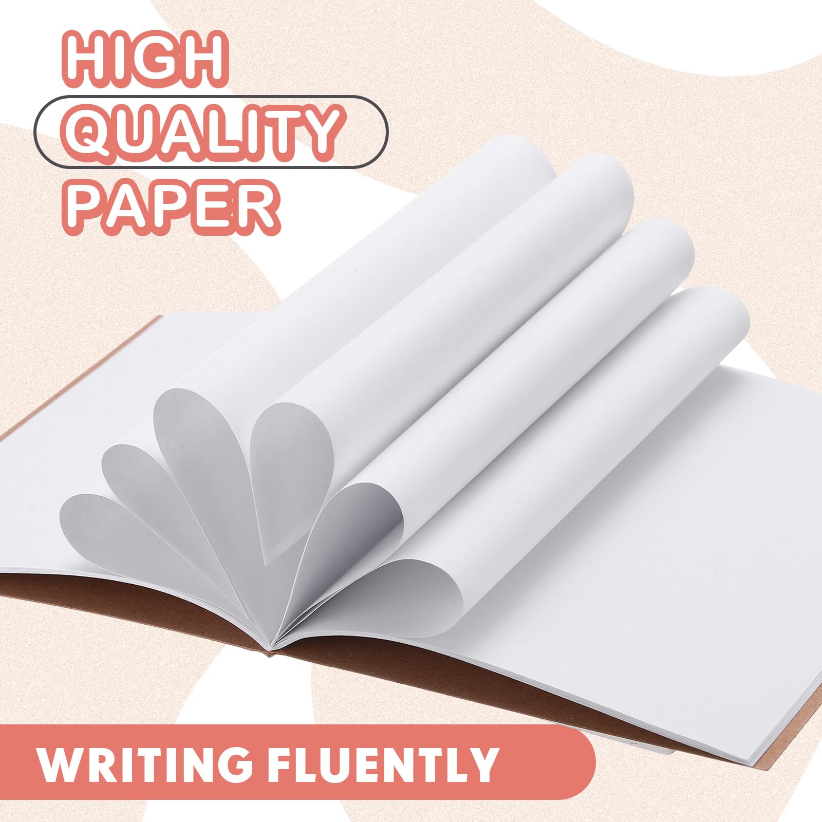 Sherr Paquete de 200 cuadernos de papel kraft A6 en blanco, sin forro, cuadernos de papel kraft a granel, cuadernos de bocetos para viajeros, suministros de oficina en casa, 4 x 5.5 pulgadas (tono