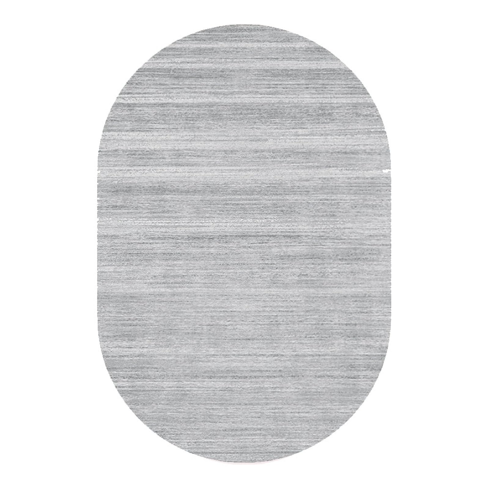 Moderner Anti-Rutsch-Teppich Designer-Teppich Großer ovaler Teppich Wohnzimmer Schlafzimmer Esszimmer Schutzmatten Minimalistisch Grau, 160 x 230 cm