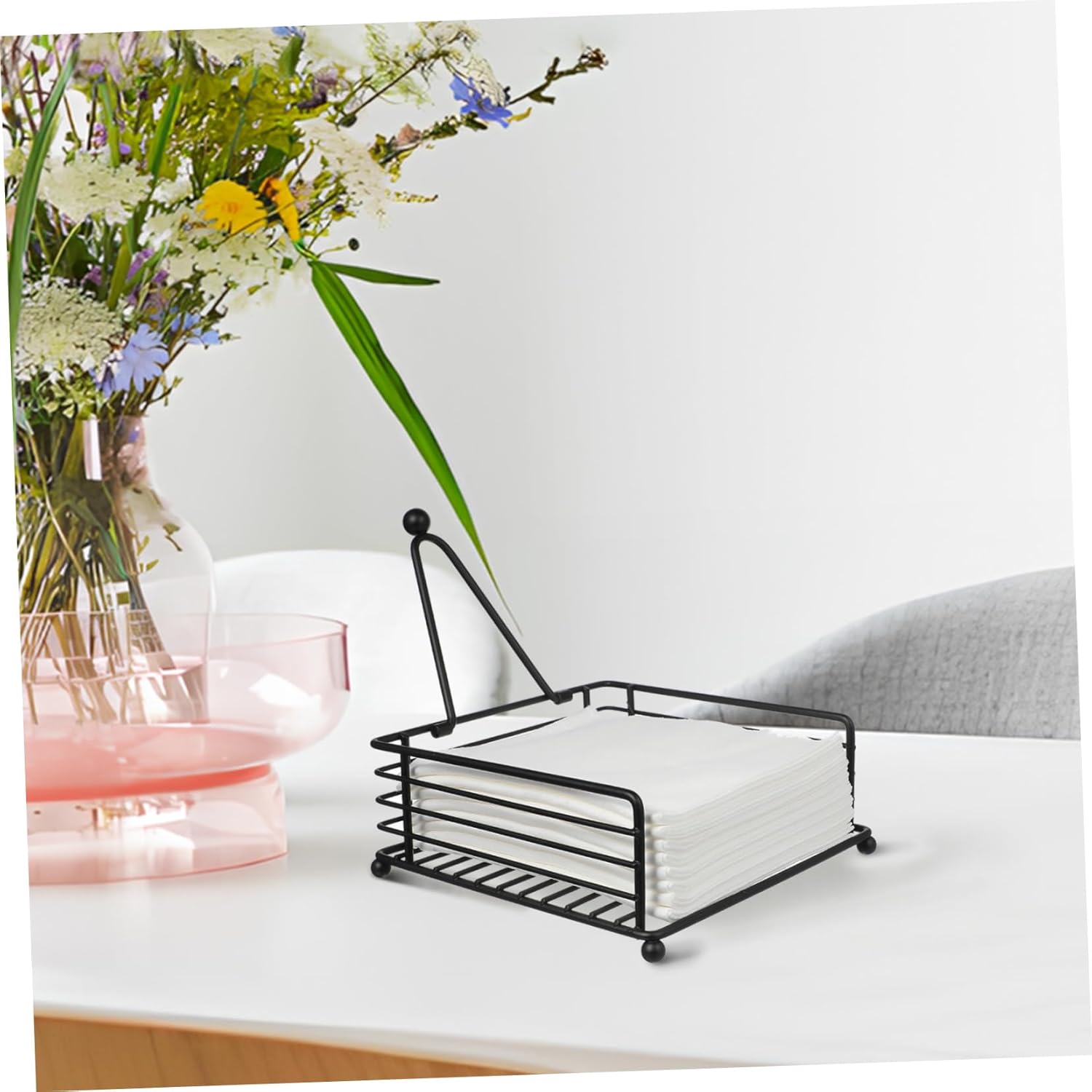 Alipis 4pcs Napkin Holder Iron Design for Kitchen Stylish Flat Napkin Organizer for Dining Table Multi-functional and for Home Decor and Events