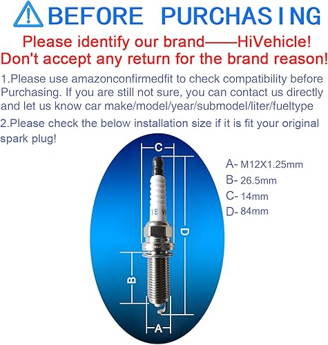 Miniatura 3 de V7414 Bujías de iridio - Reemplazo de LKAR6AIX-11#91187, OE 22401-1HC1B, paquete de 4 para Nissan, Suzuki