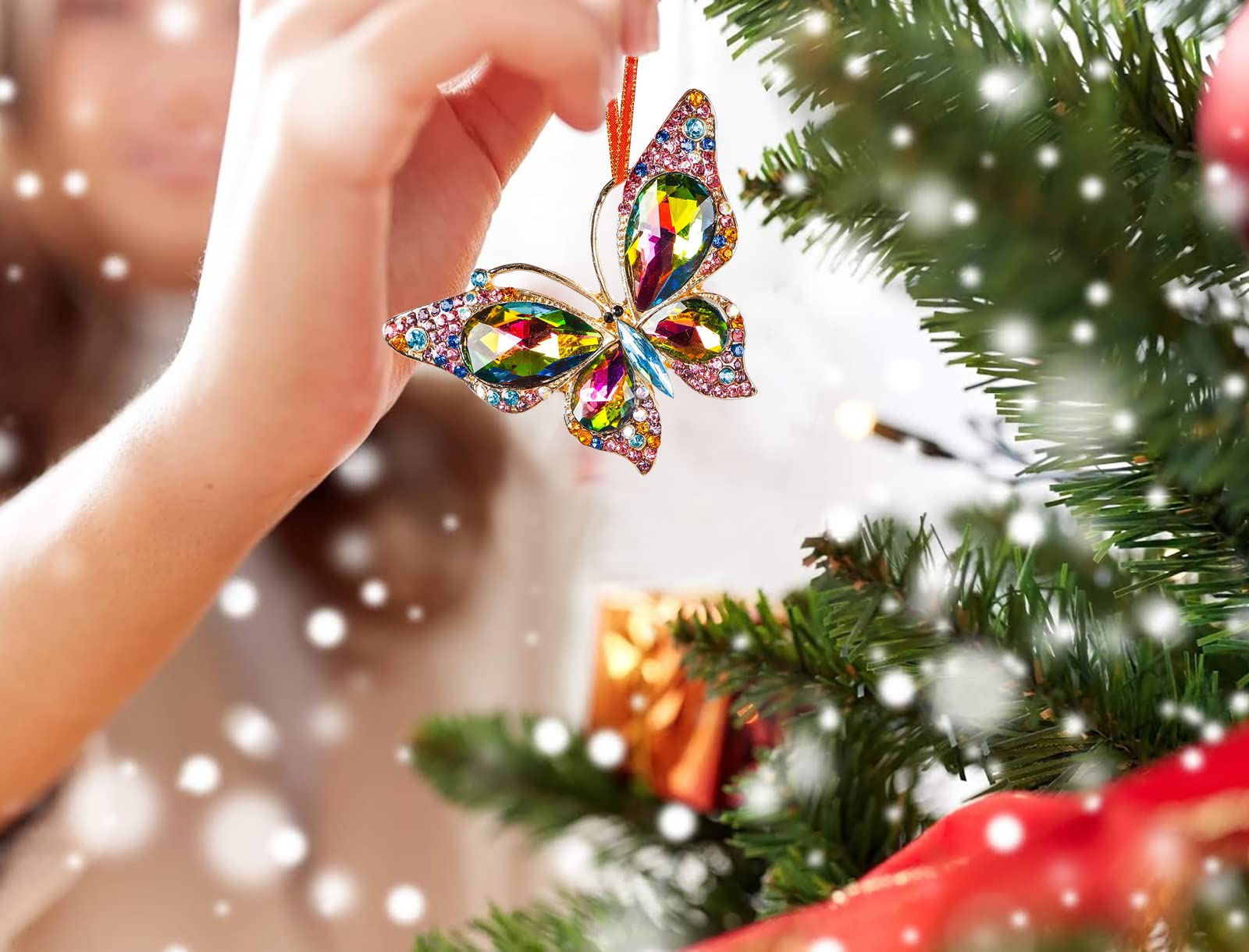 Colorful Christmas Butterfly Ornaments Collection