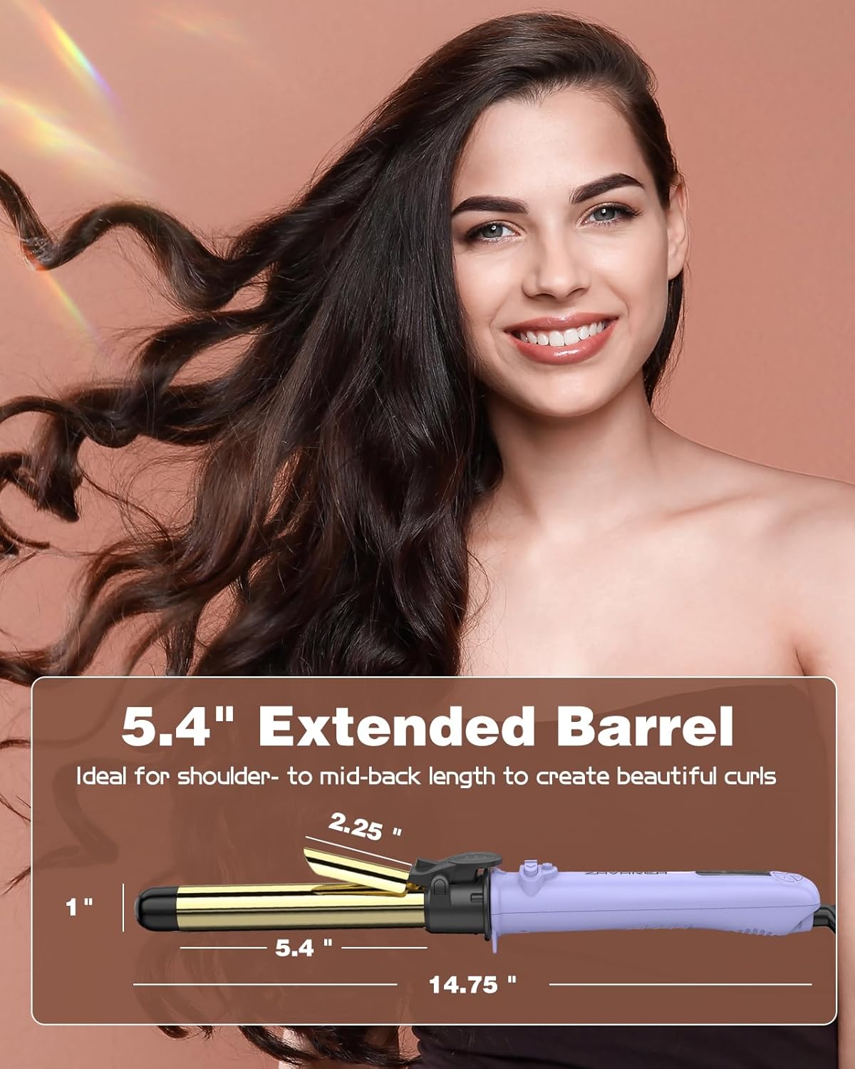 Rotating Curling Iron 1 inch for All Hair Types-Rapid Heating Automatic Curling Iron-Self Hair Curler-zavarea Professional Curling Wand with Long Titanium Barrel-Dual Voltage - Image 9