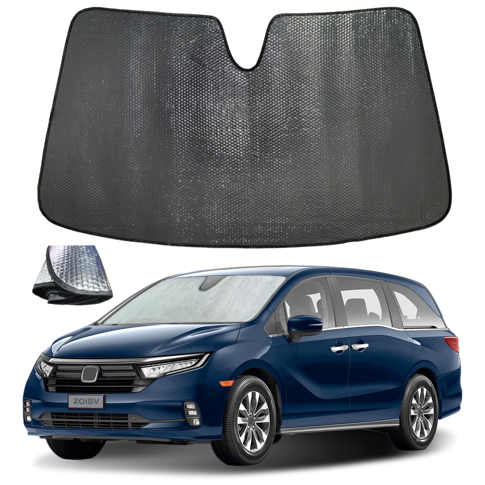 ZOIBV Car Windshield Sun Shade for Chevrolet Chevy Traverse 2018-2023, Front Window Sunshade Sun Visor Protection Cover Accessories -5-Layer Bubble Foldable Thicken Blocks Heat & UV Rays