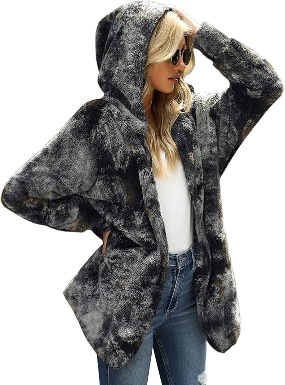 LookbookStore oversized open-front hooded cardigan coat