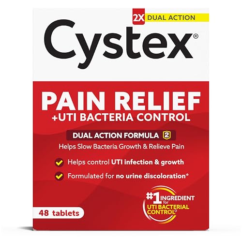 Cystex Dual-Action UTI Pain Relief Tablets, Fast-Acting, 48 Count