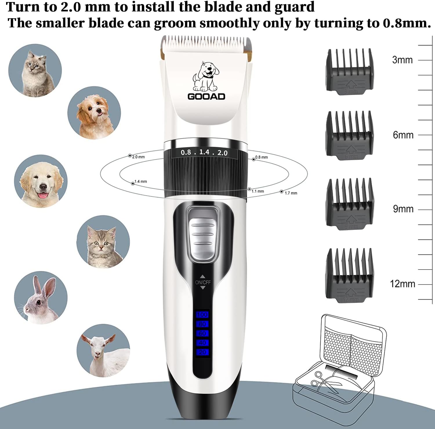 Clipper blade adjustment and comb guides