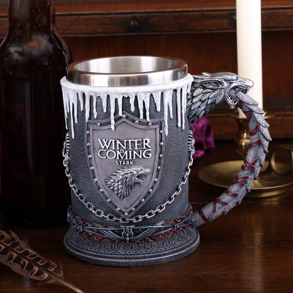 Nemesis Now House Stark kubek Gra o Tron, 20 cm, czarny