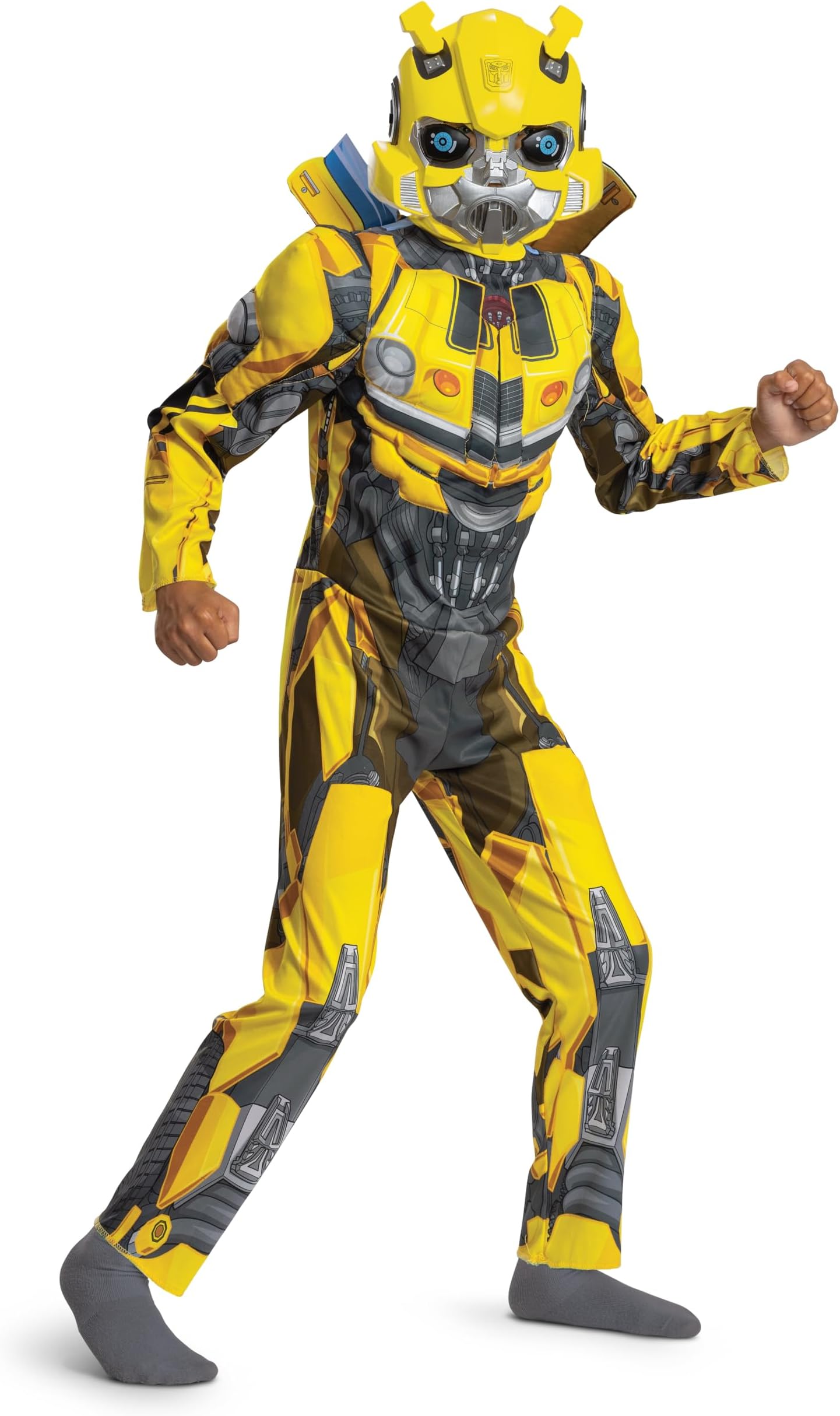Bumblebee Muscle Costume for Kids, Official Transformers Rise of The Beasts Padded Costume and Mask, Size (4-6)