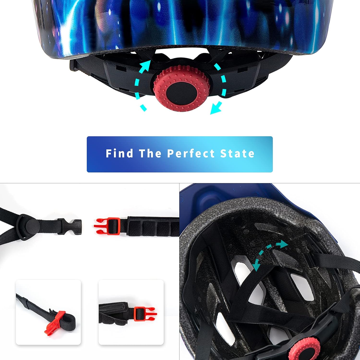 OnBros Kids Bike Helmet - Bike Helmets for 5-14 Boys or Girls with Visor, Children Bicycle Helmet for Skateboard Mountain Scooter Road Cycling, Lightweight and Adjustable 50-57CM - Image 5