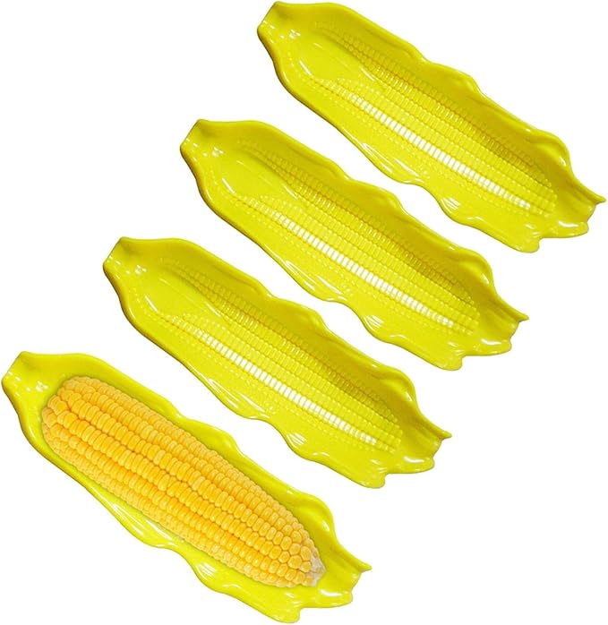 4 Pack Plastic Corn Trays, Corn Holders for Corn on The Cob Dishes, Corn Holders Cob