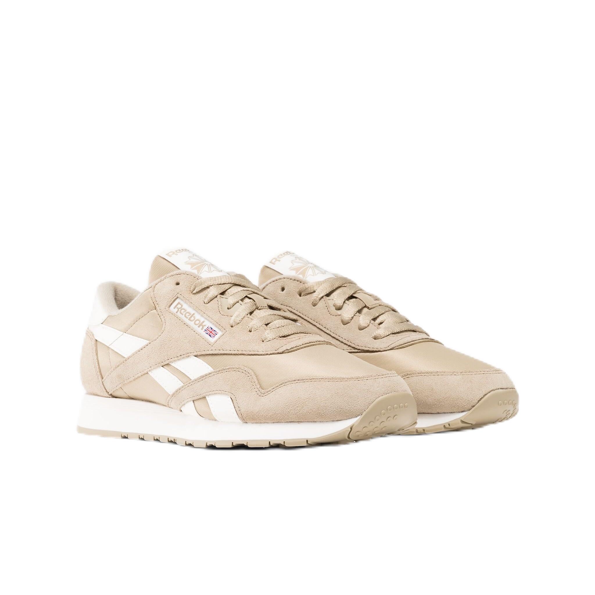 Reebok Men's Classic Nylon Running Shoes, Mushroom/Mushroom/Chalk, 2 UK
