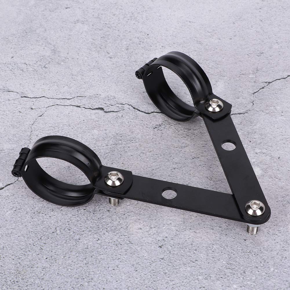 Qiilu Motorrad Scheinwerferhalterung Schwarz - Universal Gabelmontage Für 51-60mm