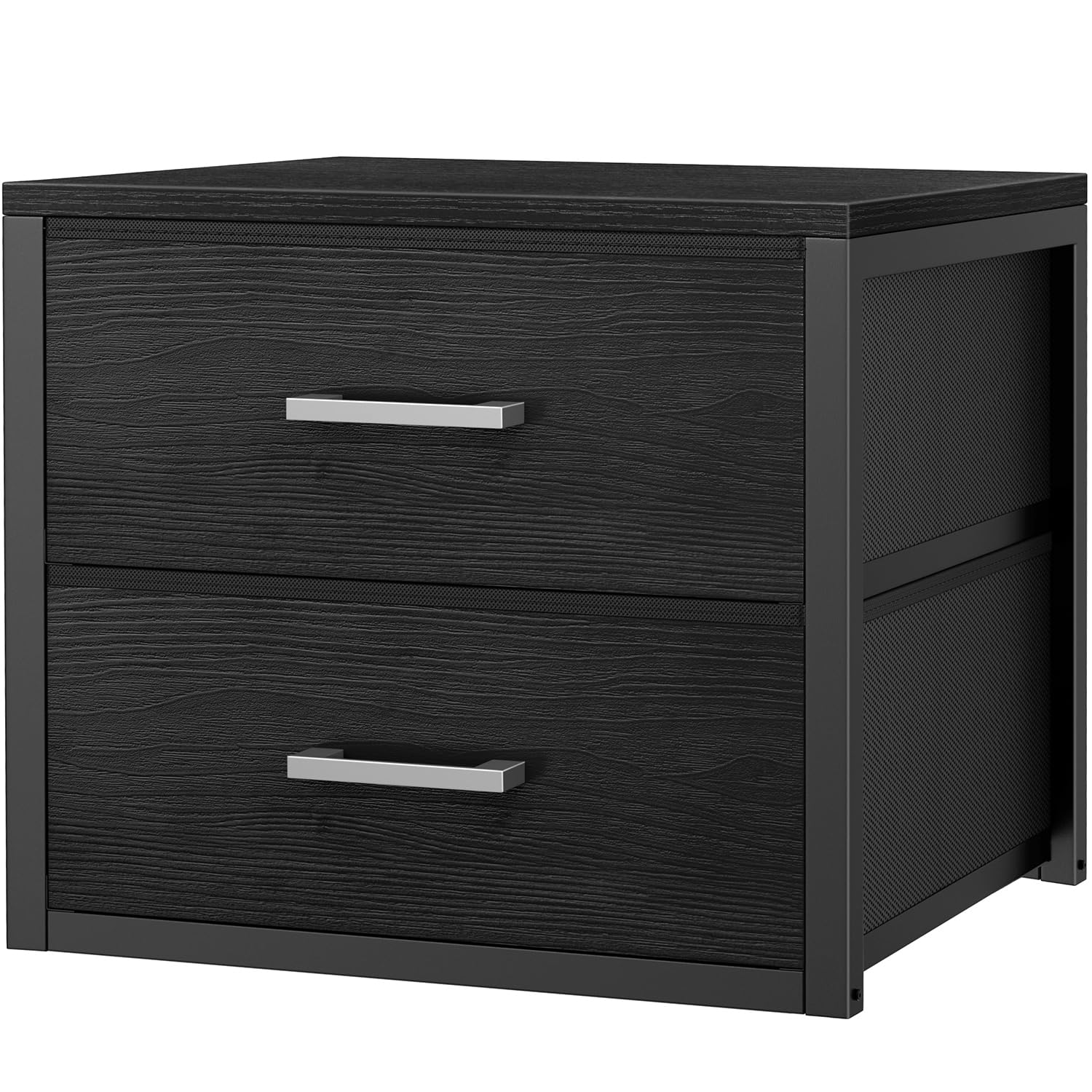 BOLUO Stapelbare Schubladen, Schrank-Organizer und Aufbewahrung, Stoff, schwarz, 2 Schubladen, Kommode für Schlafzimmer, modern