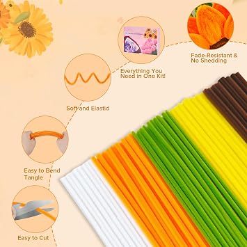 Sunflower Floral Art Kit 500PCS DIY Flower Making Craft Set for Adults