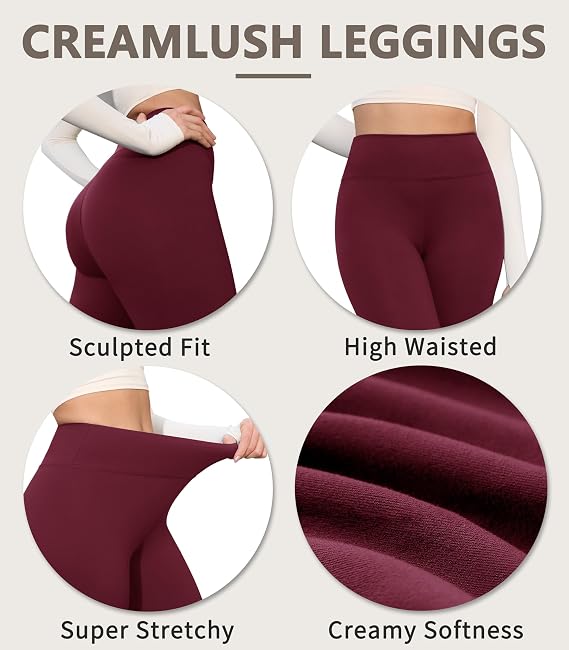 VALANDY Creamlush 4 Pack Daily Wear Leggings for Women Full Length & Capri