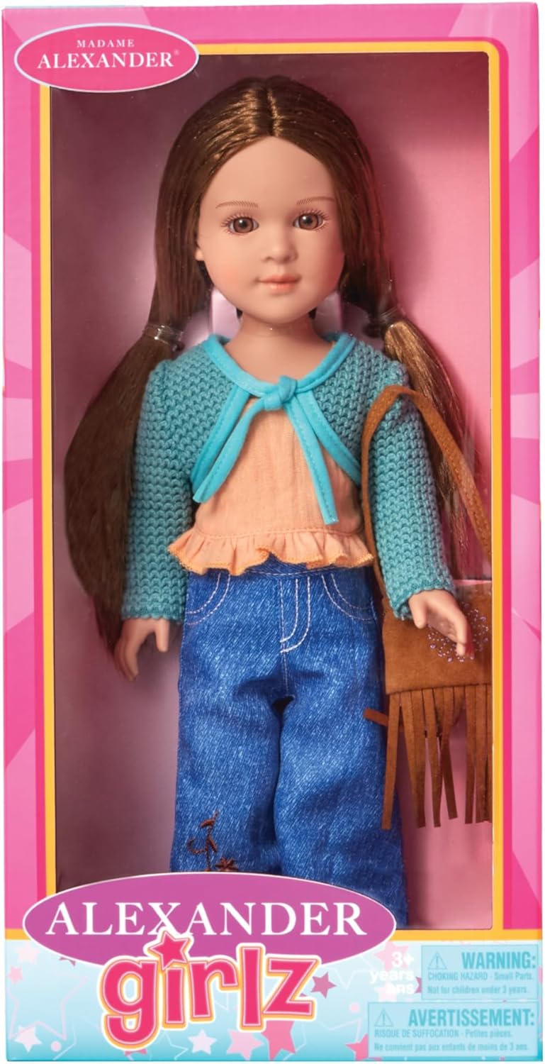 Madame Alexander 14-Inch Alexander Girlz Doll, Paisley, Light Skin Tone with Brown Eyes/Brunette Hair