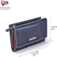 Woodland Leathers Portafoglio Donna In Vera Pelle Con Blocco RFID – Multicolore Small – 10x15 Cm