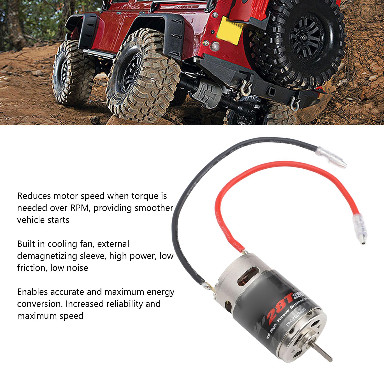 High Torsion Low Noise Black 390 RC Motor with Stainless Steel Brushed Motor for1/16 RC Car