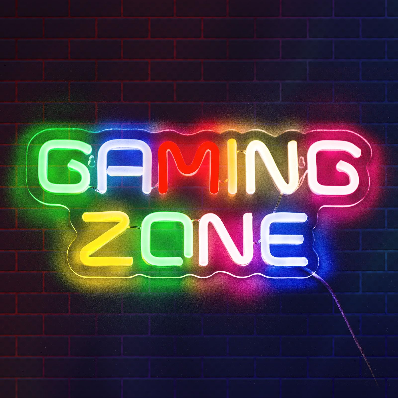 Coone Boys Colored 1Pc Neon Light Sign, Led Gaming Lights For Room Decor, Dimmable & Colorful For Gamer, Bedroom Accessories & Man Cave (Multicolor)​