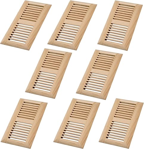 Miniatura 8 de Registro de piso de roble blanco de madera dura, cubierta de ventilación, 4 x 10 pulgadas, sin terminar
