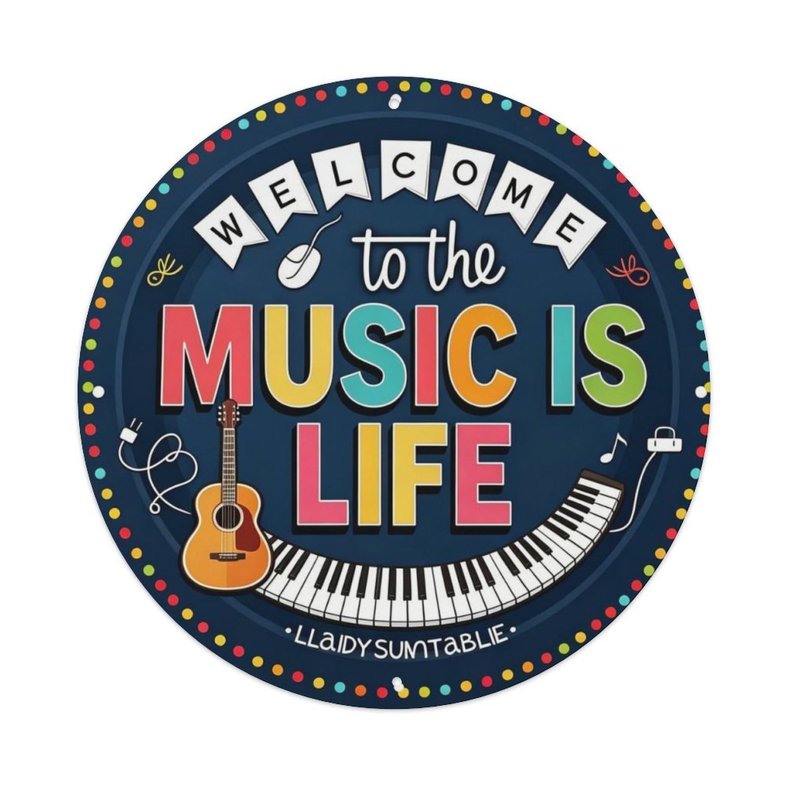 Music Room Music Is Life Metal Tin Sign Plaque
