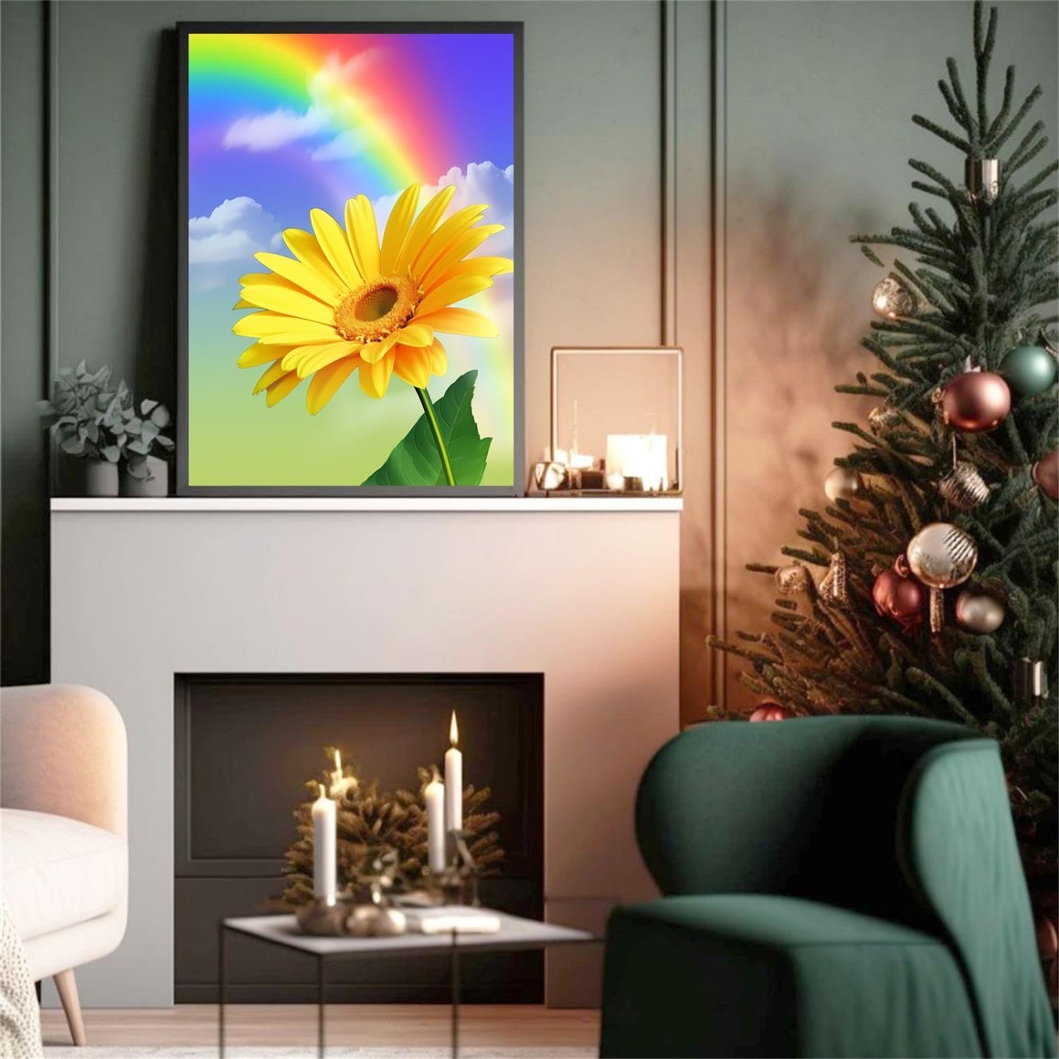 NSUAJOF 5D Blowing Dandelion Diamond Painting Kits for Adults and Kids, Nature DIY Full Round Drill Gem by Number Kits Arts and Crafts for Home Wall Decor Gifts 20x30 inch
