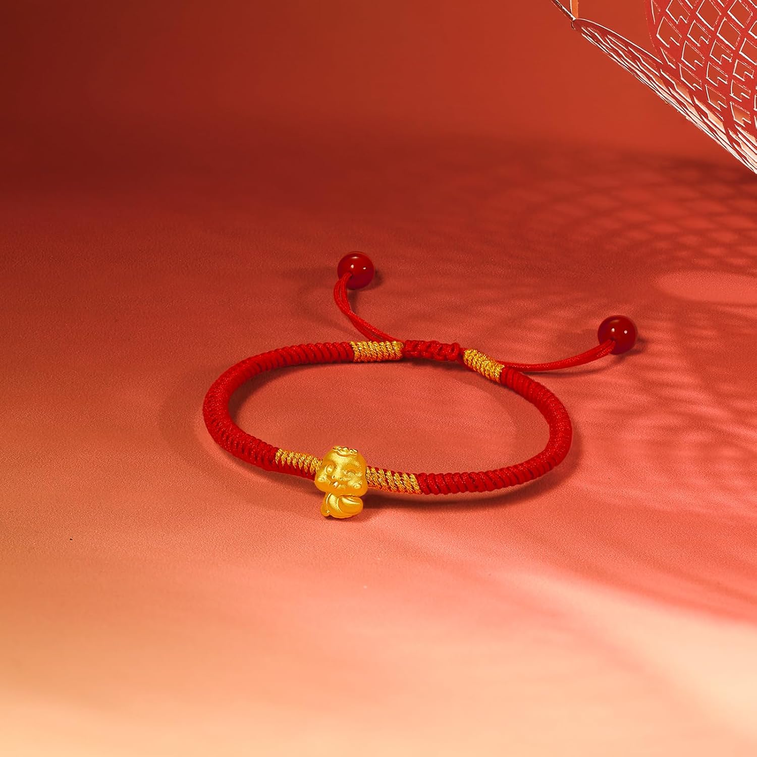 24K Solid Gold Bracelet Chinese Zodiac Snake Pure Gold Charm Red Braided Bracelet Cute Animal Ingot Jewelry for Women Mom Daughter Birthday 6.3-8.7"(16+6cm) A1713125