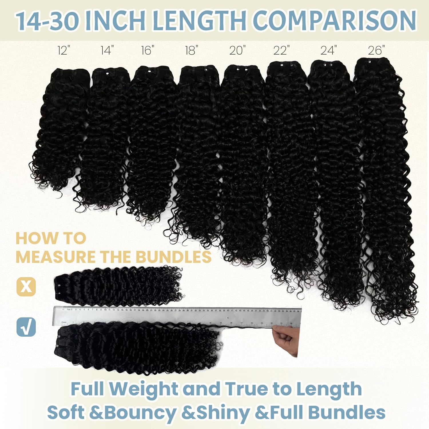 Water Wave Human Hair Bundles,Curly Weave Bundles Human Hair, Black Hair Extensions 12A 100% Unprocessed Virgin Real Human Hair Weft Extensions Curly Bundle for Black Women 18 Inch Real 105G/Bundle