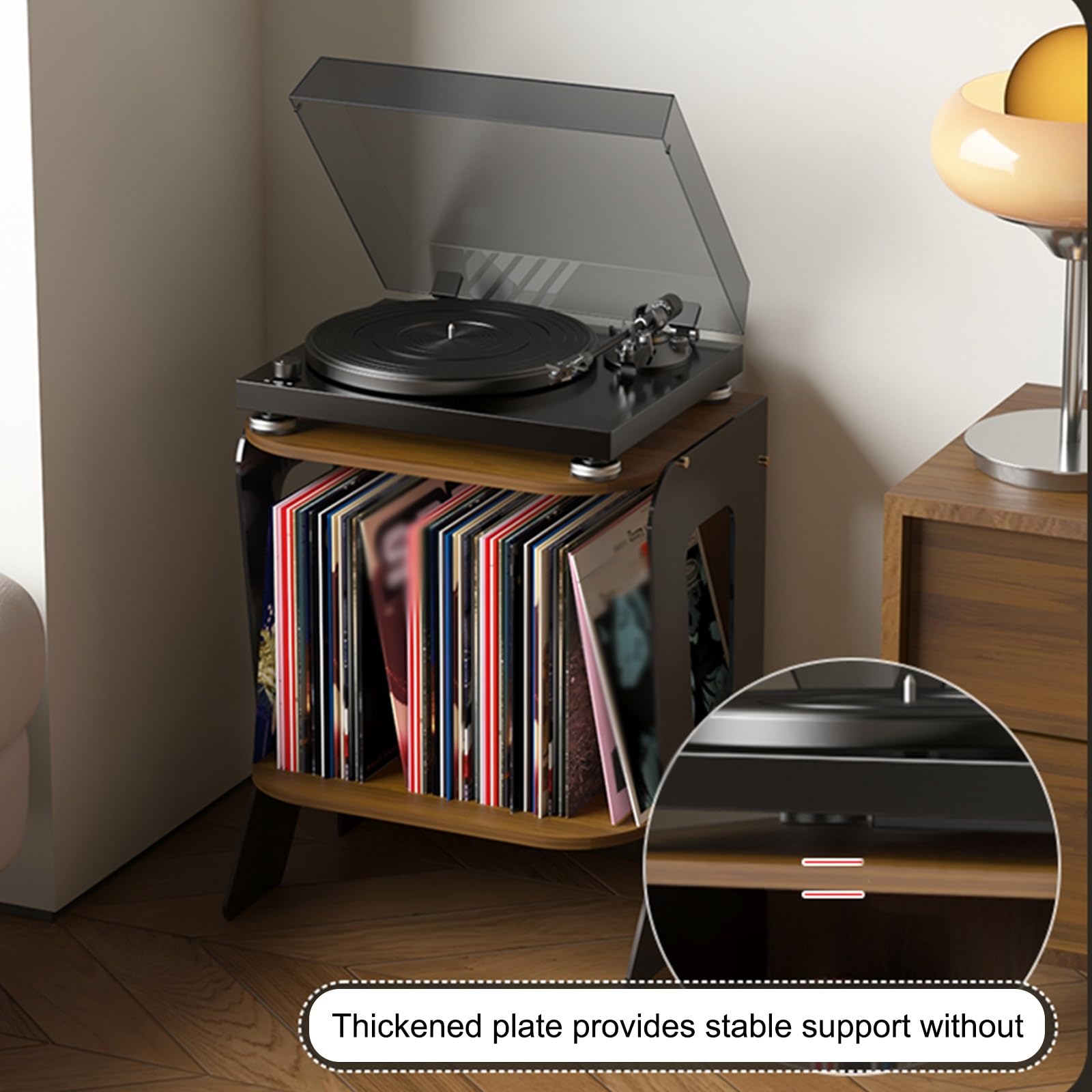 Mobile Stereo AV Component Media Stand e Torre Porta DVD, Mobile Stereo Hi Fi Rack in Acrilico, Supporto per Dischi in Vinile, per Camera(Red)