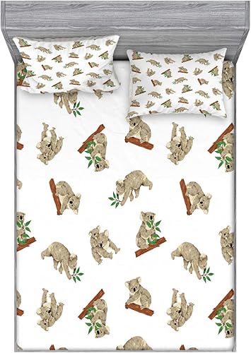 Miniatura 114 de Ambesonne Juego de sábanas bajeras y fundas de almohada de los años 90, patrón geométrico en estilo retro, formas redondas de triángulo de media