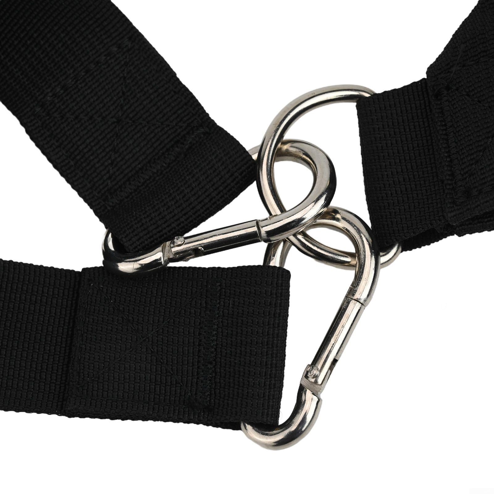 Arnés de trineo para entrenamiento de resistencia, correas de nailon ajustables, hombreras ampliadas, 200 libras