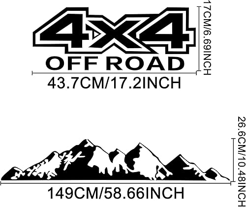 Miniatura 9 de TOMALL Calcomanías de vinilo de montaña de 58.6 pulgadas, 4 x 4 pulgadas, para automóvil, carrocería, puerta, lateral, nieve, montañas, decoración
