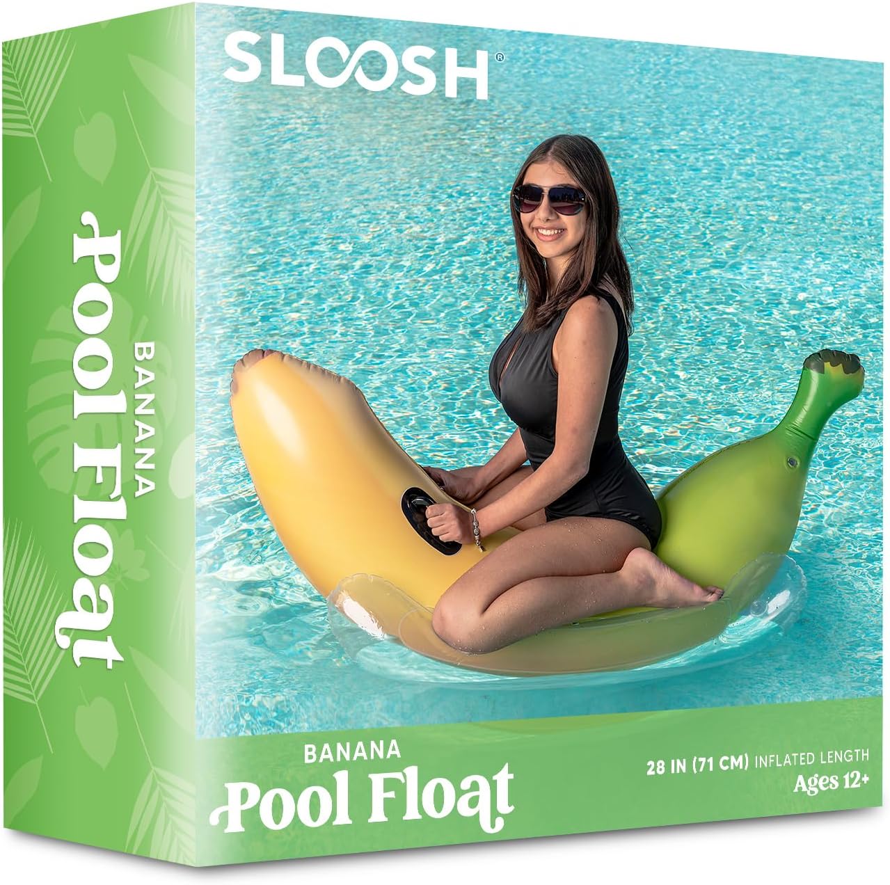 Sloosh Inflatable Banana Pool Float - Ride on Banana Pool Floats Funny Swimming Pool Party Decorations