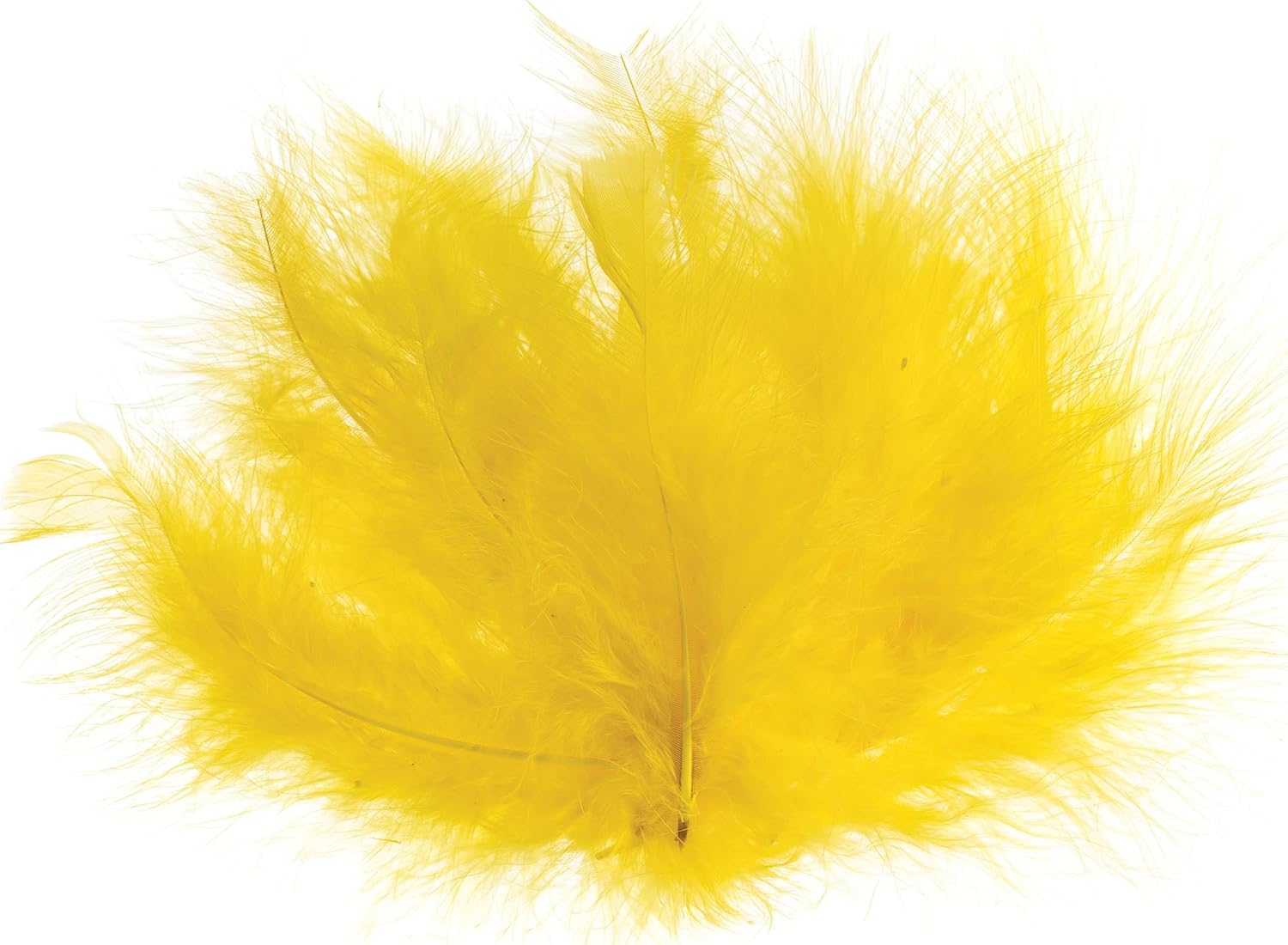 John Bead Marabou Feathers 4-6in, Yellow, (3 Headers x 6g ea)