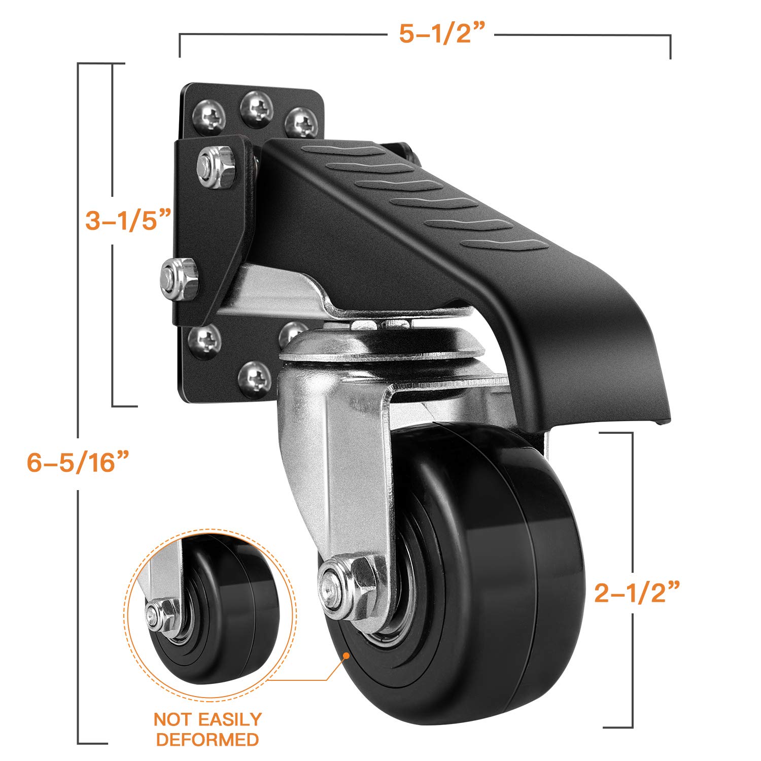DOZAWA Workbench Stepdown Caster, Set of 4 Durable Heavy Duty Steel Retractable Caster Wheels, All Steel Construction Urethane Wheels [New Version] (700LBS)