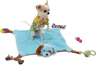 EZDOM Puppy Play Mat with Toys - Upgraded - Blue, 23â€x20â€ - Multi-Functional Interactive Puppy Toy and Sleeping Pad with Detachable Dog Toys for Puppies to Keep Busy, Puppy Gifts for New Owner