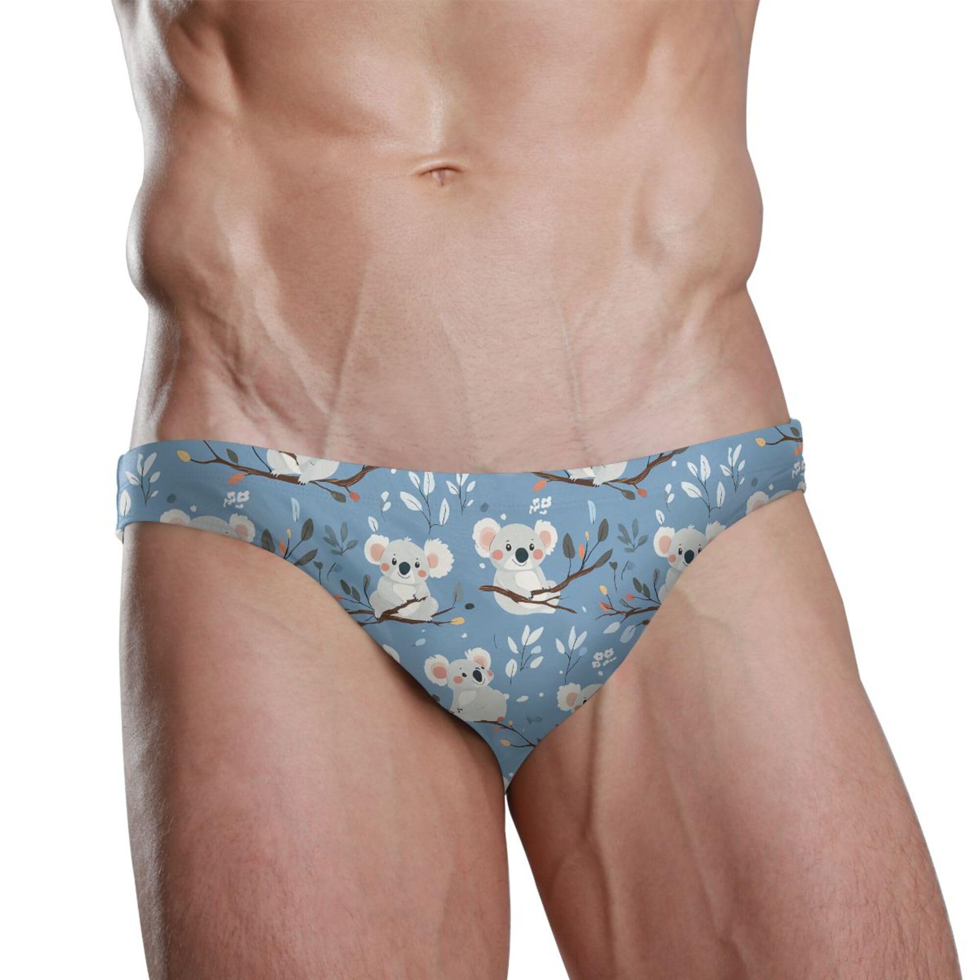 Men's Swim Briefs Cute Koala Swimsuit Beach Swimwear Bikini M B0404151