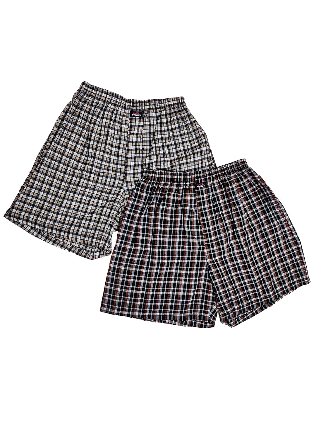 Combed Cotton Cheked Assorted Boxer Shorts for Men-image-47
